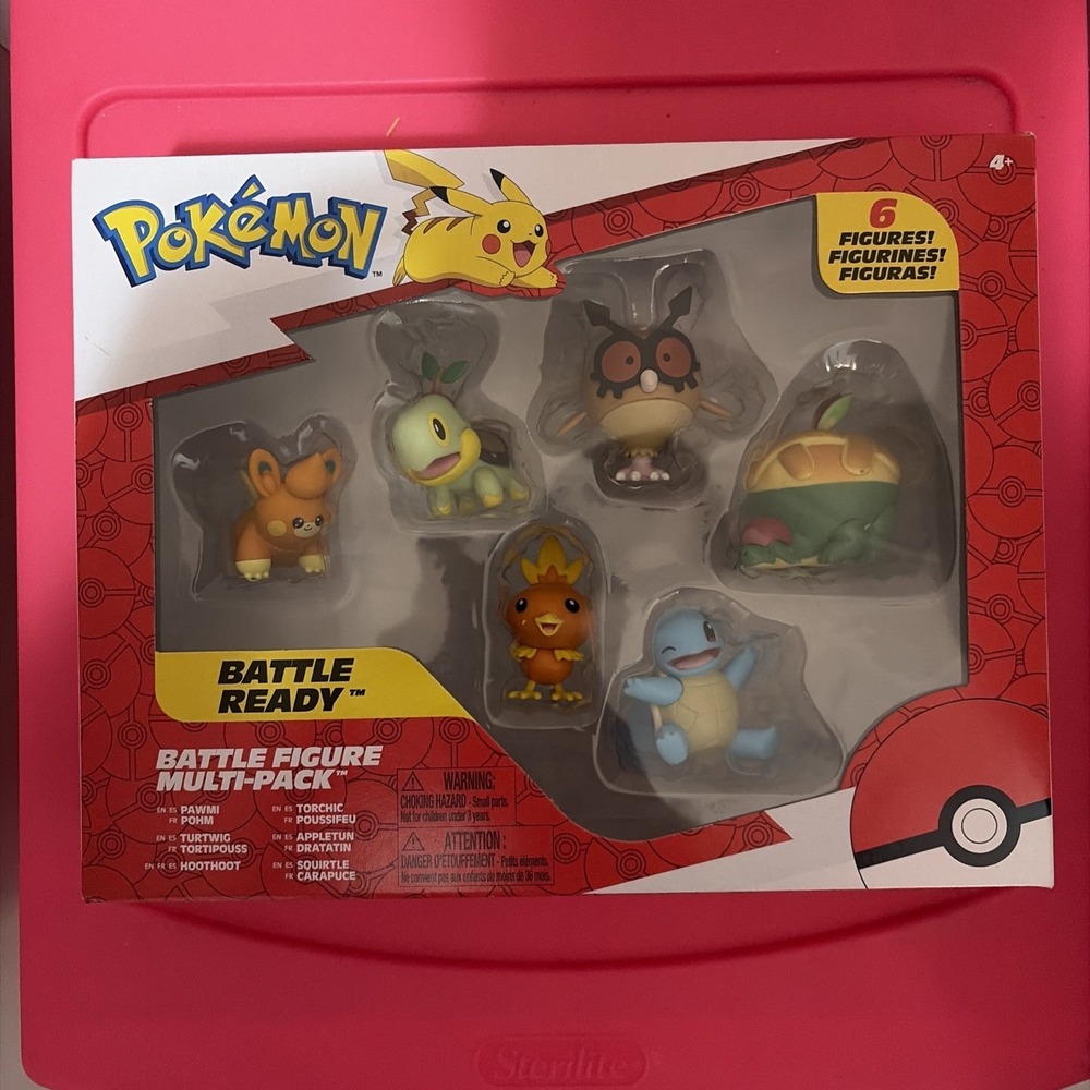 Pokemon Battle Figure 6-Pack Pawnii Turtwig Hoothoot Torchic Appletun Squirtle